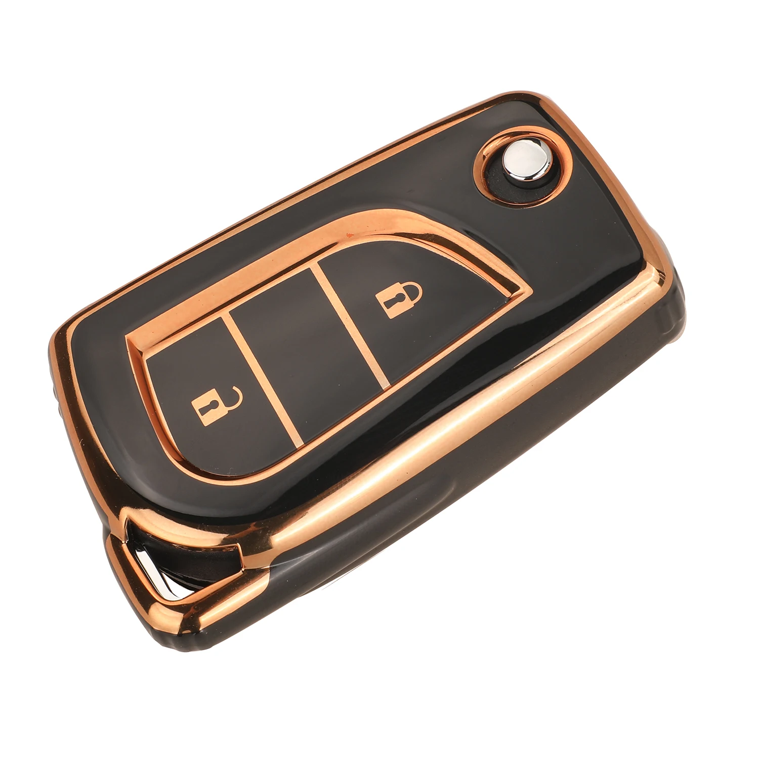 Jingyuqin 2/3BTN Soft TPU Car Key Case Fob For Toyota Auris Corolla Avensis Verso Yaris Aygo Scion TC IM Camry RAV4 Forturner