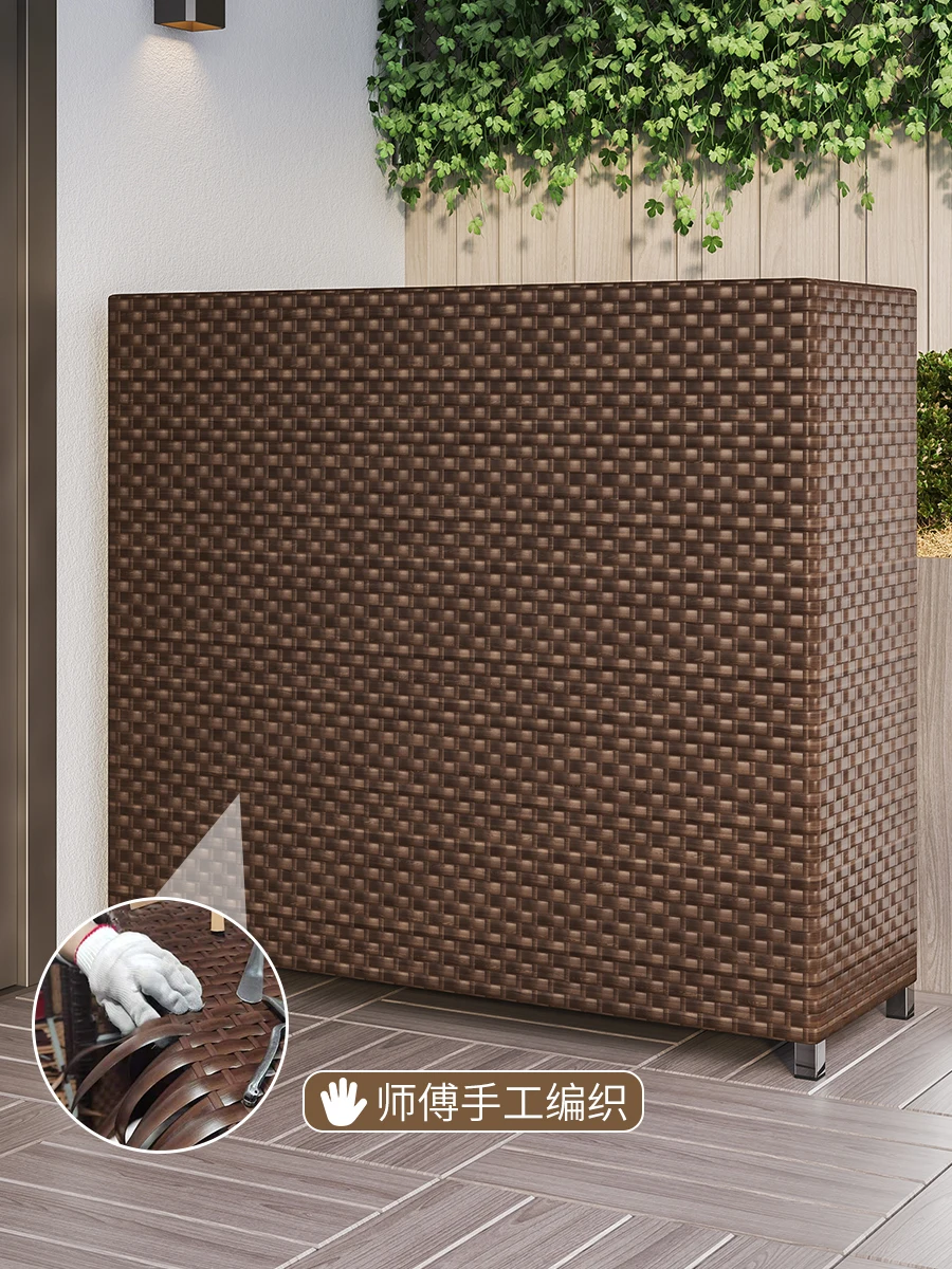 Outdoor Sunscreen and Waterproof Rattan Balcony Storage Cabinet