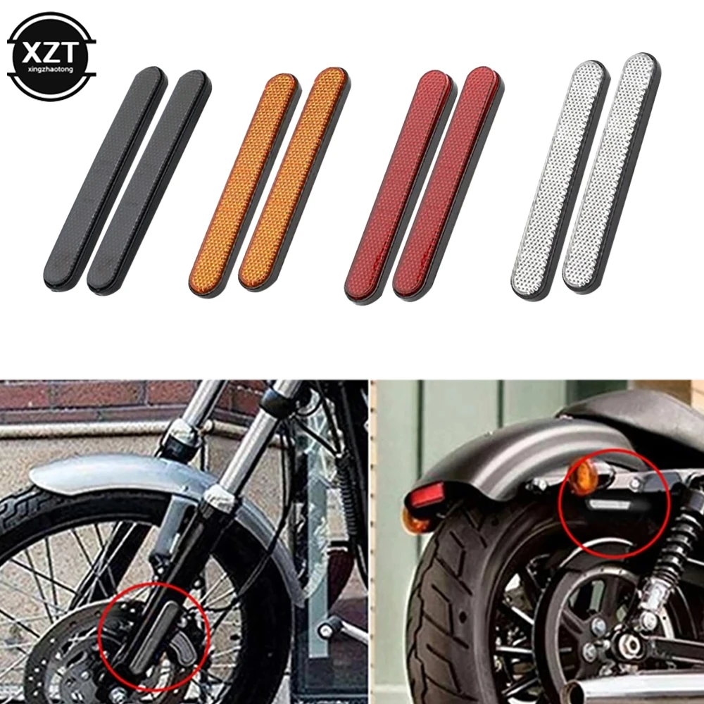 

2022 New Motorcycle Front Fork Reflector Sticker Lower Leg Slider Safety Warning For Harley Dyna Softail Sportster 883 Universal