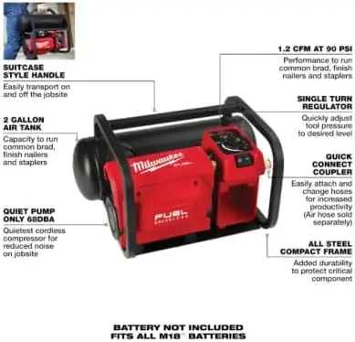 M18 Fuel 2 Gallon Compact Quiet Compressor