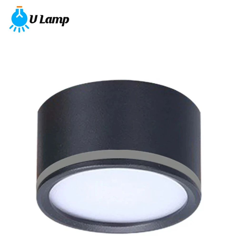 Black Led Open-mounted Downlight Living Room Nordic Free Hole Three Color Sky Lantern Soft Light Decorative Aisle Light 5/9/12W