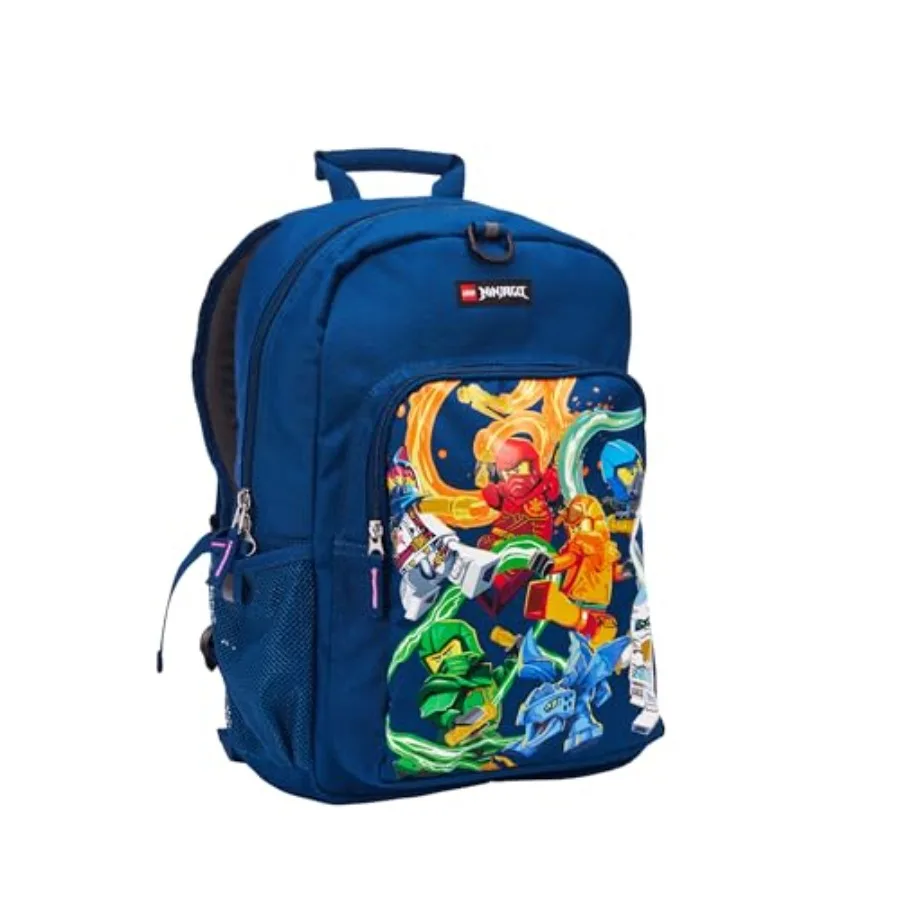

NINJAGO School Backpack Bookbag, for Travel, On-the-Go, Back to School, Boys and Girls, with Adjustable Padded Straps and Fun p