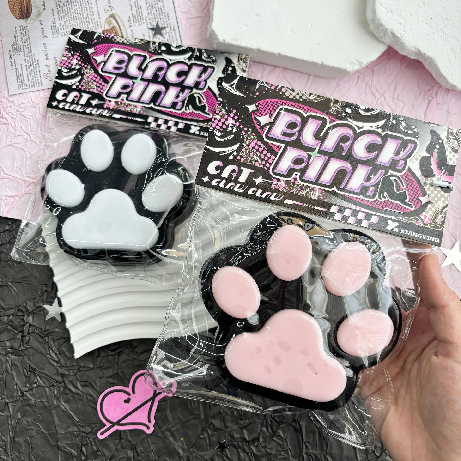 

Black 170g oversized cat paw pinch music decompression toy decompression toy pinch + decompression pinch toy