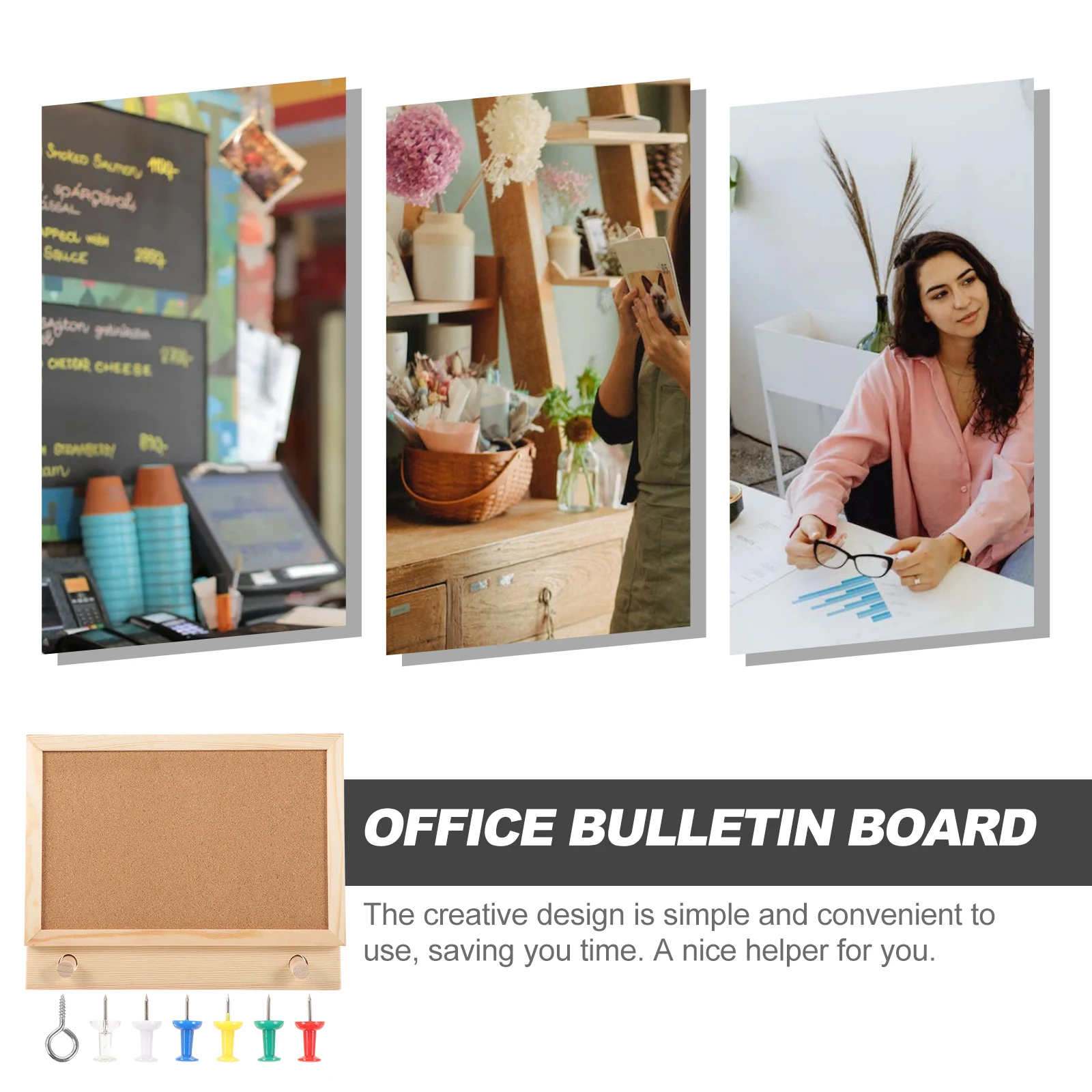 

1Set Desktop Memo Board Creative Design Exquisite Workmanship Pushpin Fixation Wall Protection Office Decor Bulletin