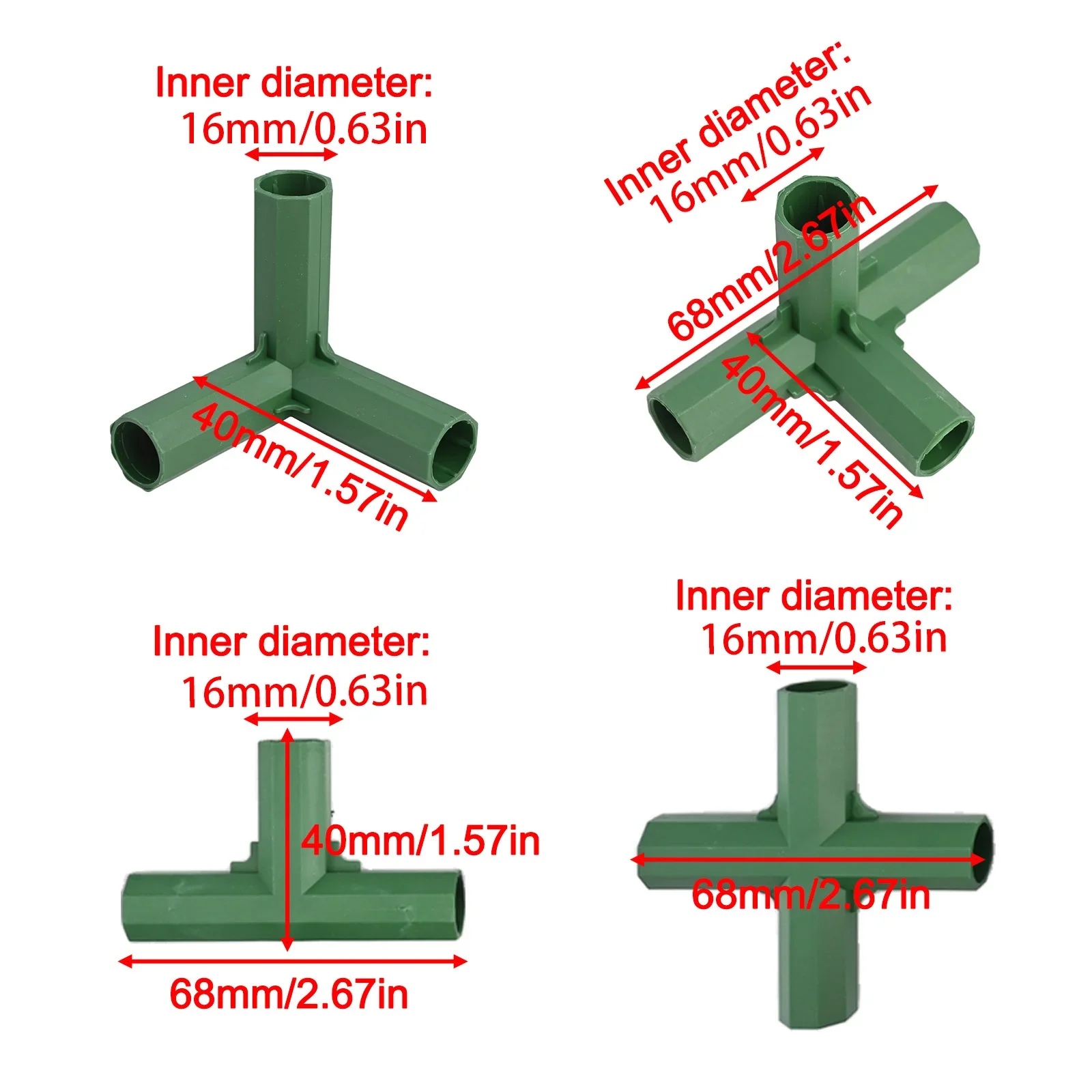 Frame Joints Color Green 16mm Frame Connectors Weather-resistant Design Wide Applications Sturdy And Robust DIY Projects