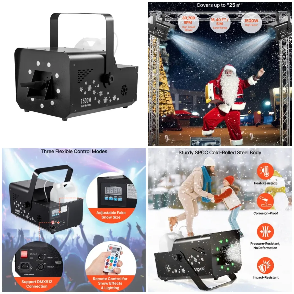 

Машина снежинок RGB DMX512, 1500 Вт, 9 светодиодов, беспроводной пульт дистанционного управления, бак 5 л, портативный сценический эффект DJ для рождественских вечеринок