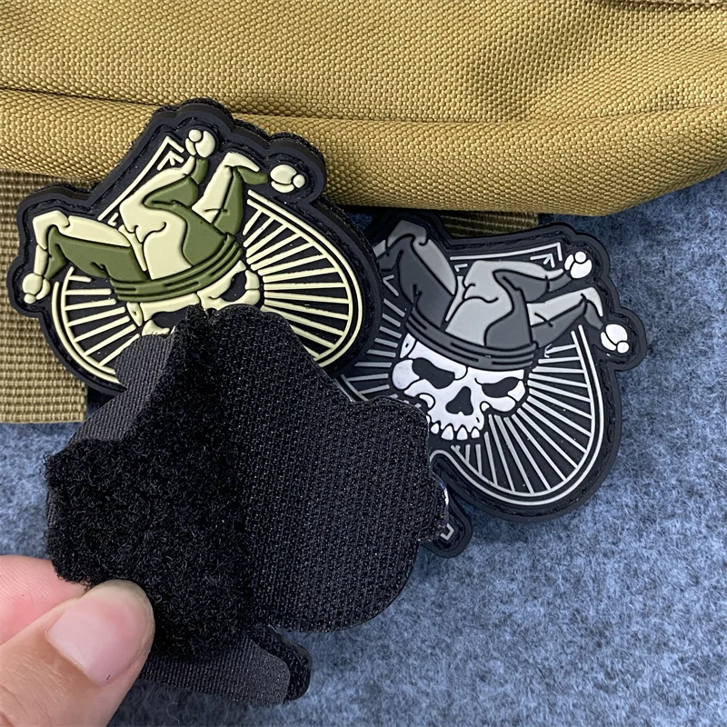 3D PVC Spades Joker Patch Hook and Loop Skull Military Tactical Morale Badge Armband Backpack Decoration Accessory Patches