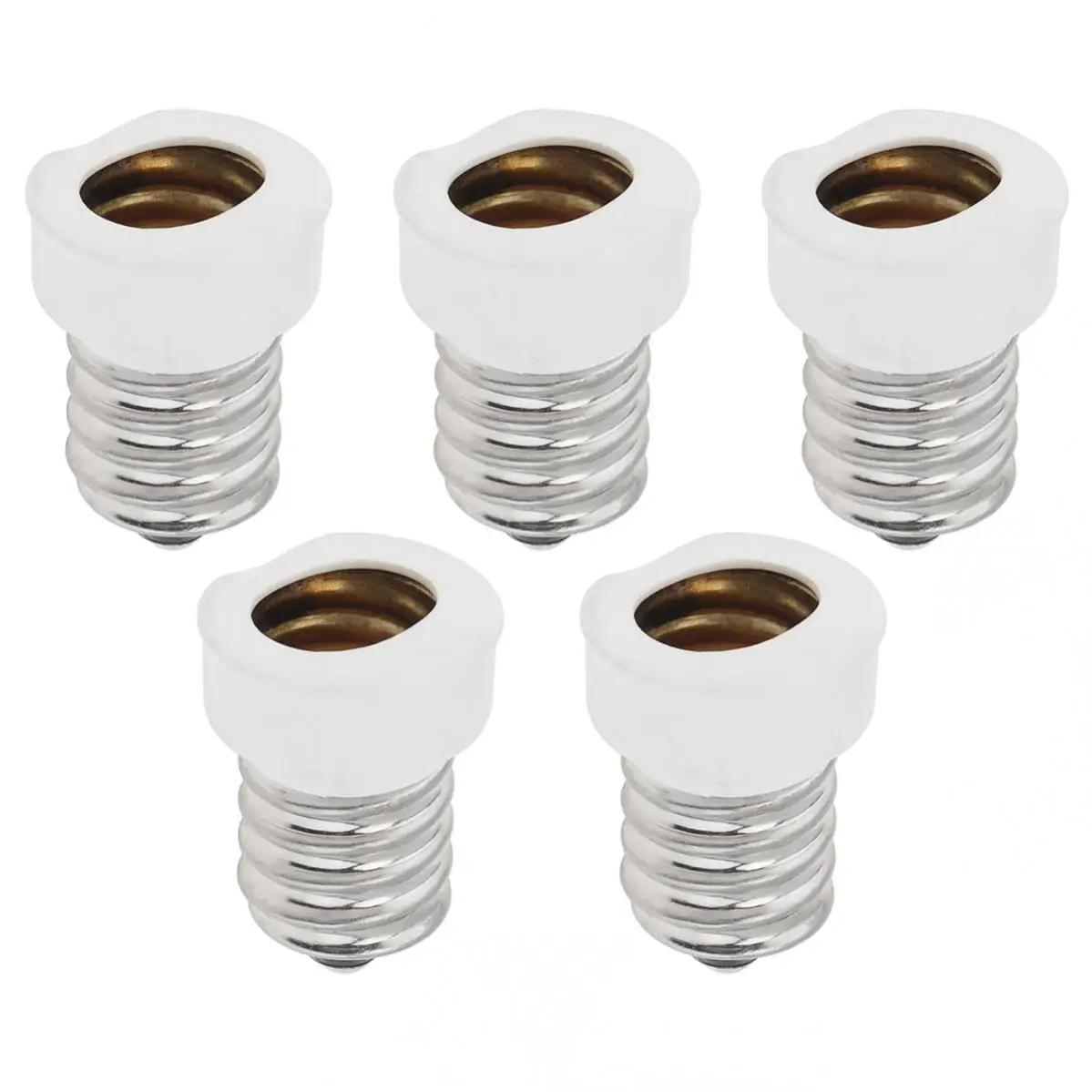 5pcs E14 to E12 Socket Adapter Lamp Converter Adapter European Base (E14) to Candelabra Screw (E12) Socket LED Light Holder