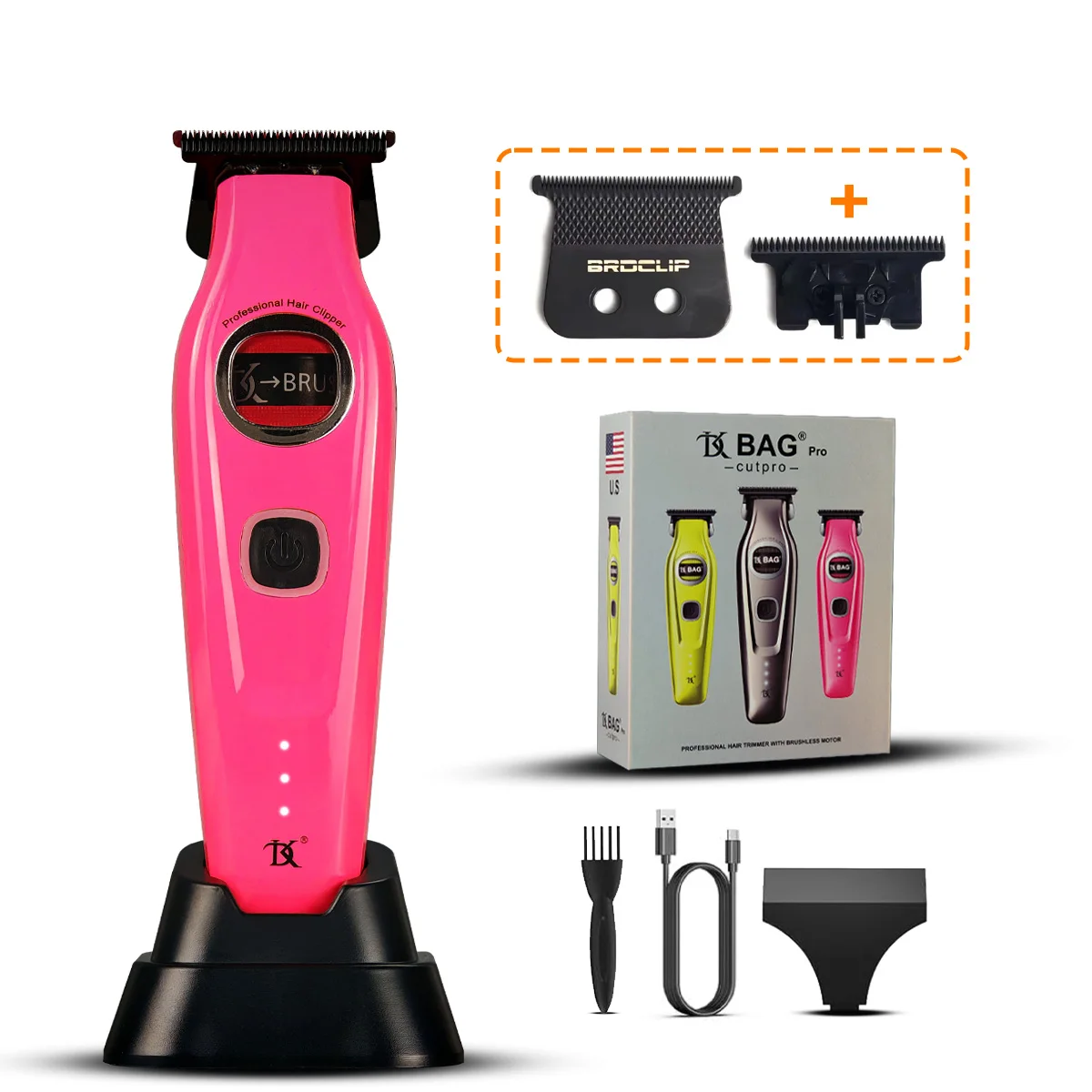 

Professional External Rotor Brushless Motor Men's Hair Trimmer 7200RPM Hair Salon Oil Head 0 Gap Hair Clipper Beard Shaver