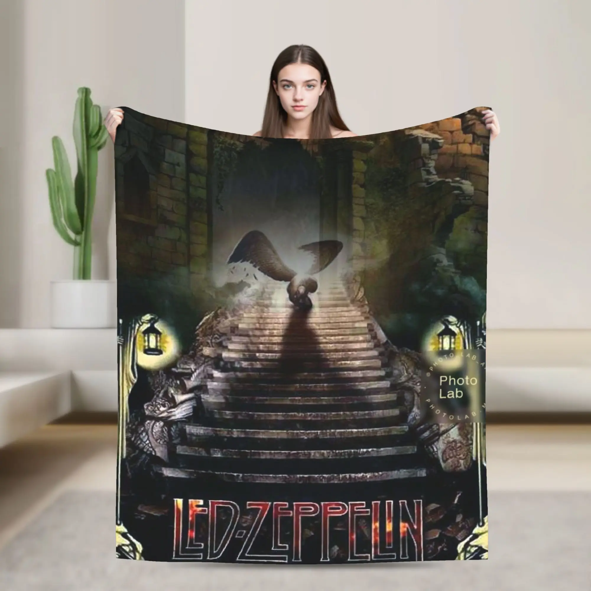 L-LedS Z-Zeppelin-ES rock band Throw Blanket for Couch Fuzzy Plush Blanket 50x60 Inches Multi-size Bedspread for All Seasons