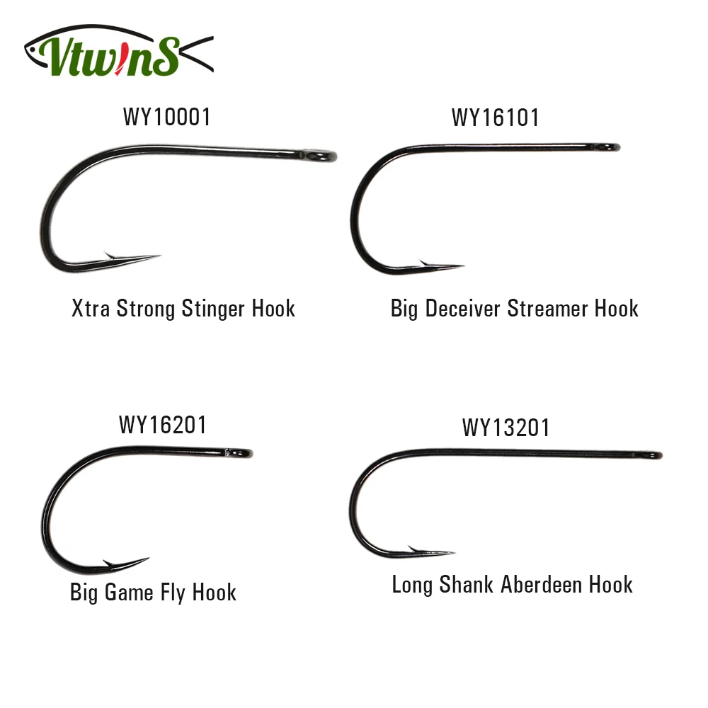 Vtwins Wide Gap Big Game Streamer Deceiver Fly Hook Strong Stinge Long Shank Aberdeen Bass Mouse  Saltwater Fly Fishing Hook