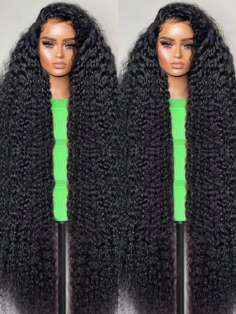 Wear And Go 13X4 HD Glueless Wig Human Hair Deep Wave Frontal Wig For Women Water Curly Lace Front Human Hair Wig Local Delivery