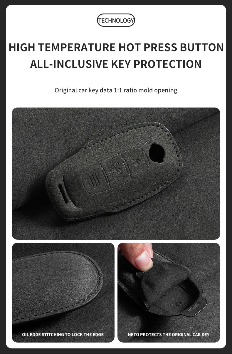 3 Tasten Wildleder Auto Remote Key Case Cover Shell für Nissan Teana Qashqai X-Trail Kicks Tiida für Infiniti Auto Schlüssel ring – Detail 5
