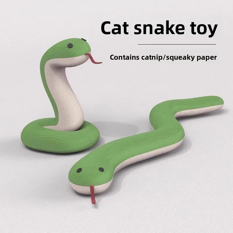 

Cat Toy Snake for Self-entertainment and Boredom, A Paper Green Snake, A Cat Teaser, Pet for Young Cats, A Cat Bite Piece