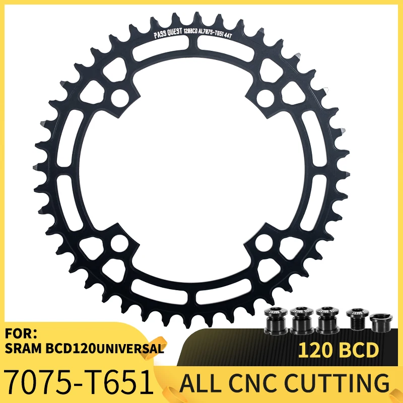 

PASS QUEST-Round Narrow Wide Chainring Road Bike Chain Wheel Crankset Tooth High Quality Universal 120 BCD