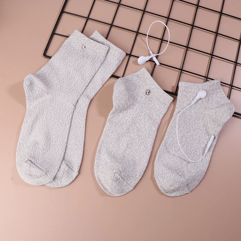 Conductive Silver Fiber Socks Tens EMS Electric Foot Massage Therapy Sock For Digital Massager Muscle Relax