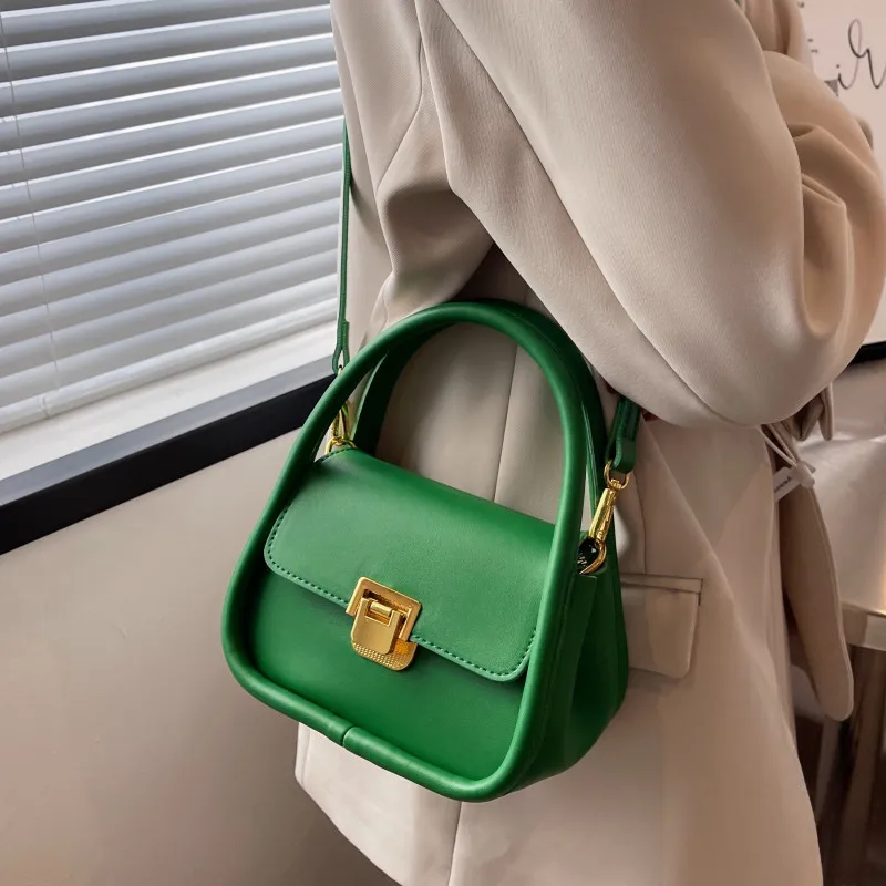 Fashion Green Shoulder Bags for Women Luxury Pu Leather Crossbody Bag Small Flap Messenger Bag All Match Design Ladies Handbags