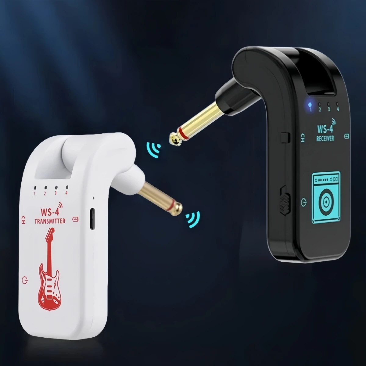 

Miwayer WS-4 2.4GHz Wireless Guitar System 8 Channels 48K/16bit Rechargeable for Electric Guitar Bass Real-time Transmission