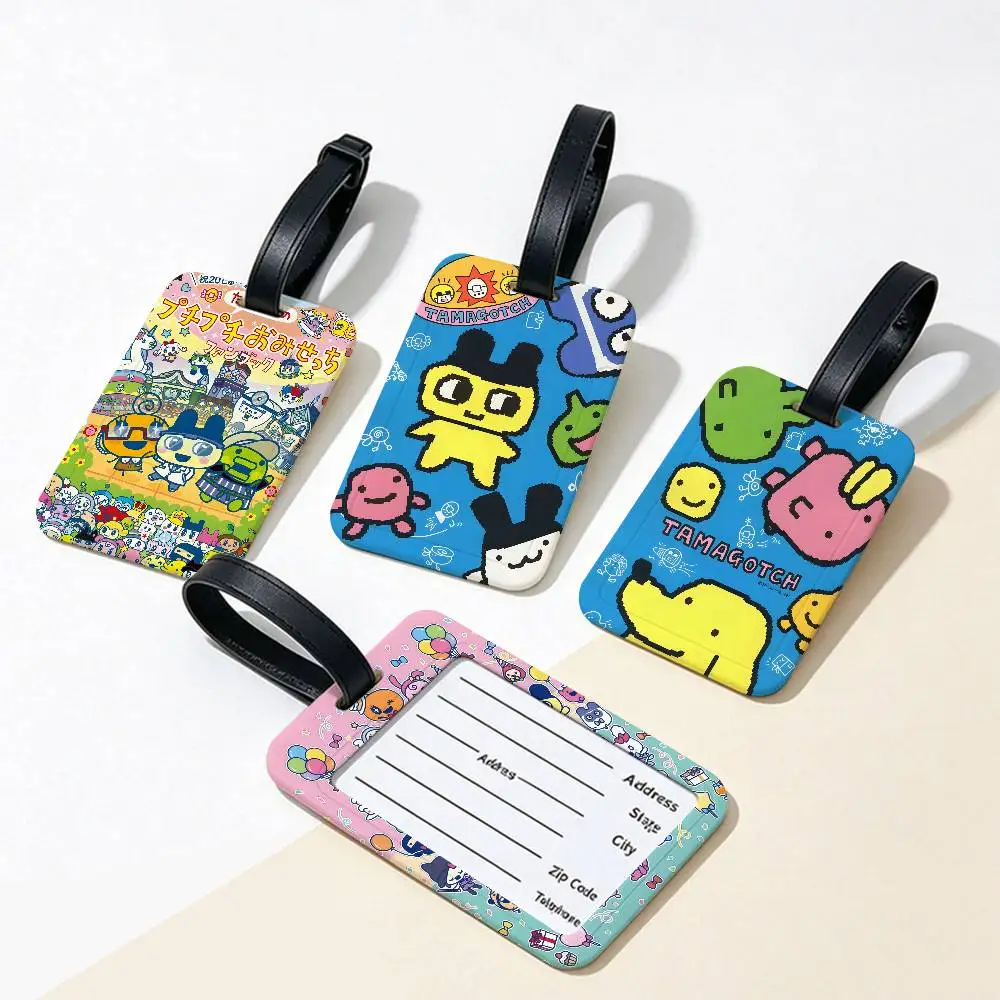 T-T-Tamagotchi-Cut-Friend-Game Travel Accessory PVC Luggage Tag Anti lost Design Detachable Information Card Sleeve