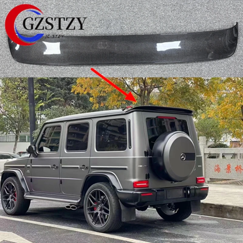 

For Mercedes Benz G W464 G350 G500 G550 G53 G63 18-23 Car Styling New Style Real Carbon Fiber Roof Rear Spoiler Top Tail Wing