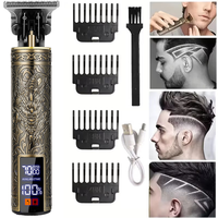USB Men Electric Hair Clipper / LCD Display New Electric Men's Retro T9 Style Buddha Head Oil Head Scissors New Hot Sale