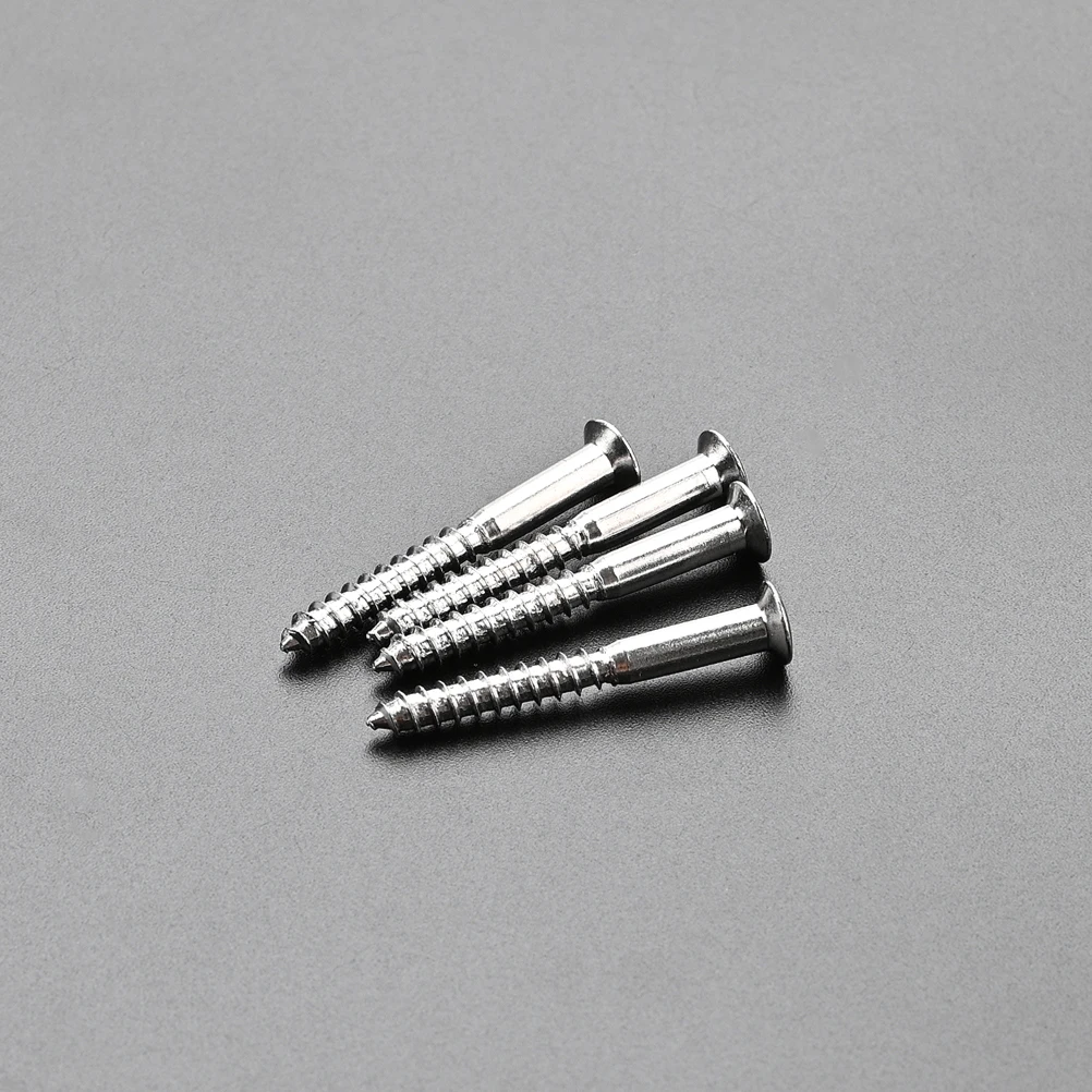 

4pcs 44.6mm Guitar Neck Plate Screws Metal Joint Mounting Electric Bass Parts Durable Replacement for Guitarists