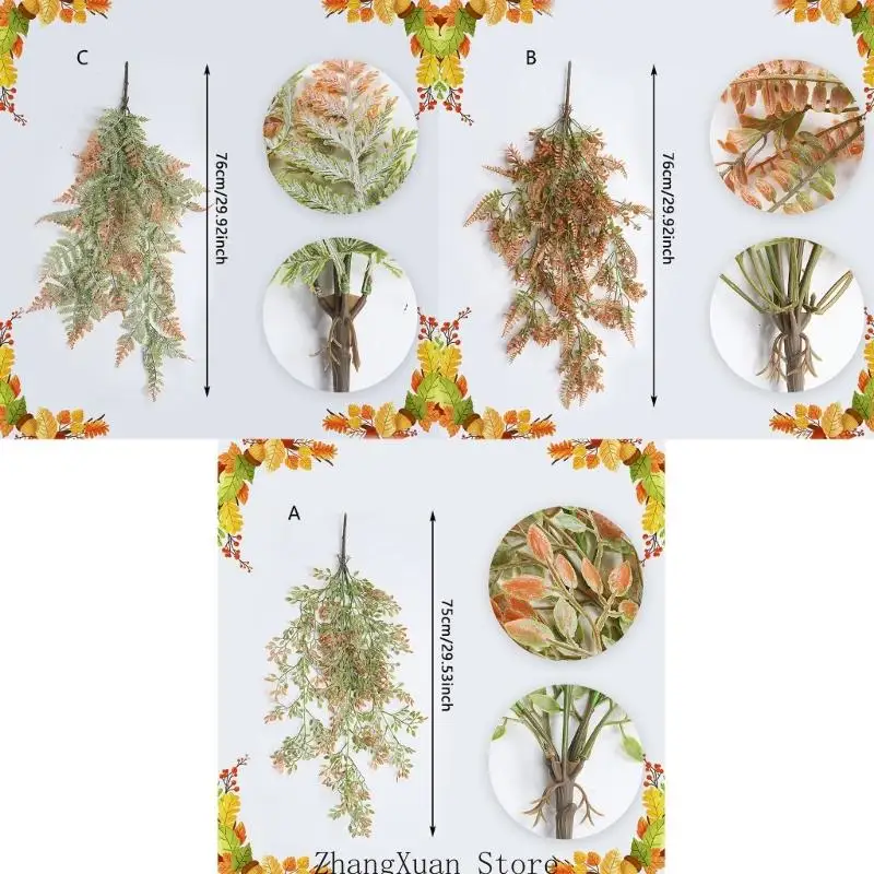 Künstlicher hängender Blattakzent, realistischer Pflanzentropfen für Thanksgiving-Hintergründe, Innentüren und Hausecken, 3 x – Detail 6