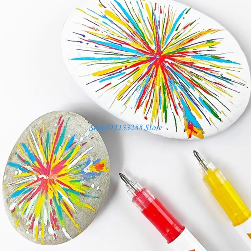 12Pack Glowing Acrylic Markers Pen for Multi Surfaces Writing Non Stop Liquid Ink Technology