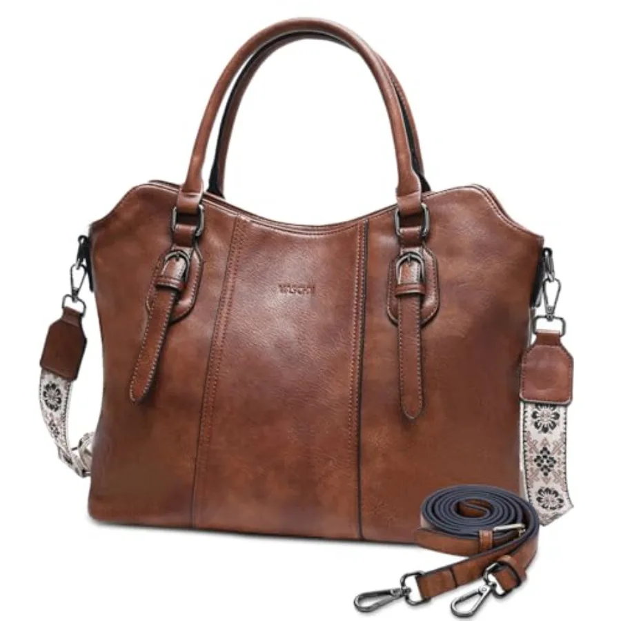 

Hobo Bags for Women, Vegan Leather Top Handle Satchel Shoulder Purse Handbag Purse with Crossbody Guitar Strap