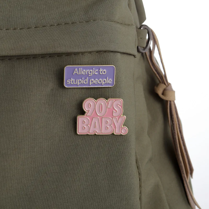 English Sentence Brooch Wholesale Decorative Badge Badges on Backpack Pin Funny Pins for Clothes Hair Brooches Lapel Cute Metal