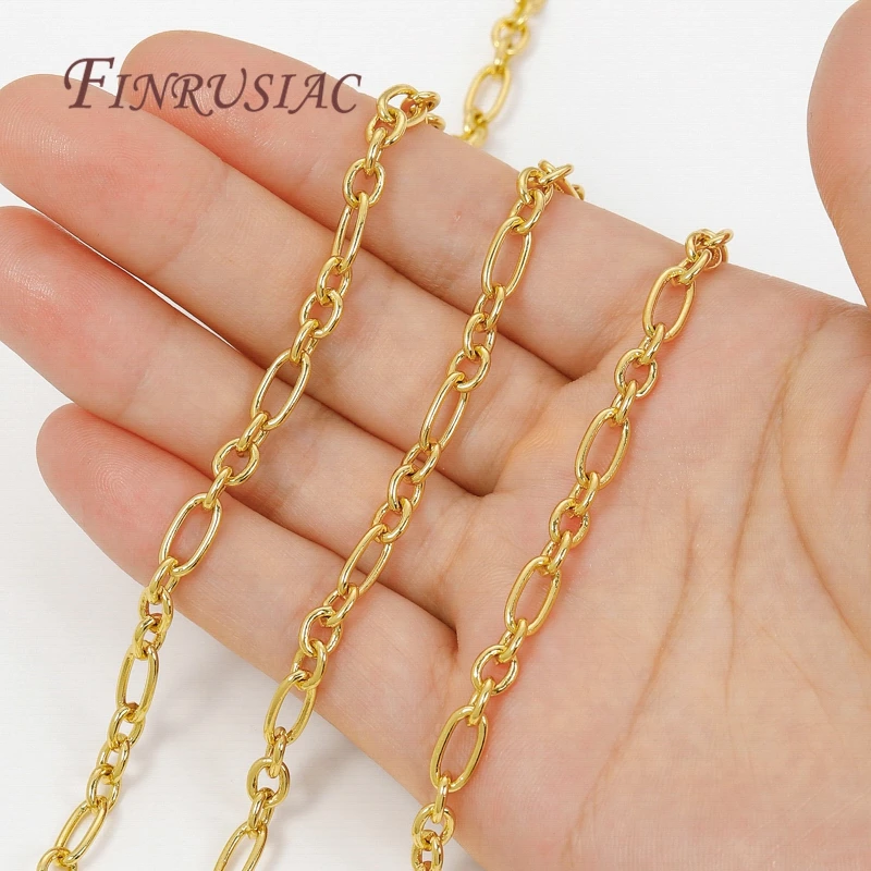 0,5–1 Meter 18 Karat vergoldete Ketten, DIY-Halsketten-Zubehör, dekorative Kette für Schmuckherstellungszubehör, große Ketten im Großhandel – Detail 37