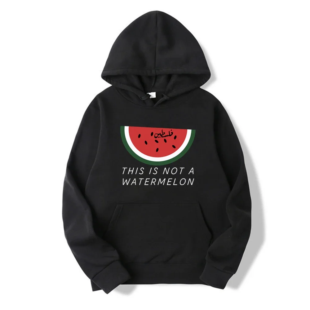 

This Is Not A Watermelon Hoodie Peace and Love Hooded Sweatshirt Funny Watermelon Hoodies Unisex Long Sleeve Streetwear Pullover