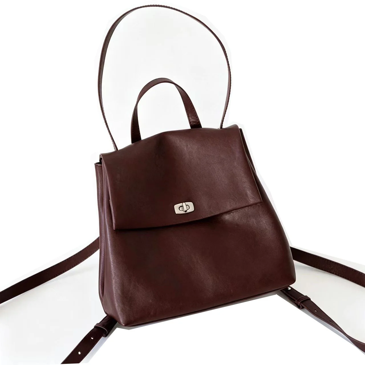 Casual Daily Cow Leather Backpack Women Ladies Travel Genuine Leather Knapsack Oil-wax Cowhide Shoulder Bag