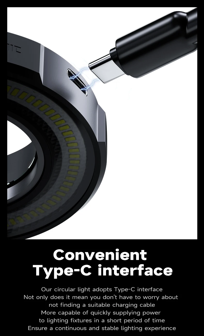 MECHANIC  LS3 Microscope Ring Lamp 7W LED Light Source Brightness Adjustment Eye Protection Convenient Type-C Interface Lamp