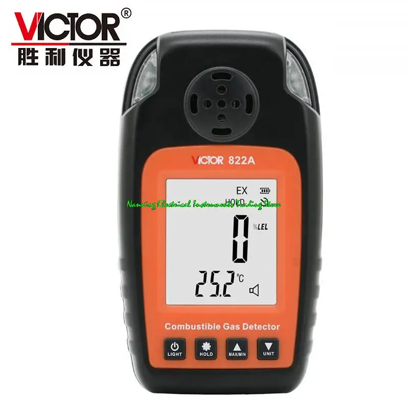 

VICTOR VC822/VC822A lpg Gas Leak Detector Analyzer Combustible Flammable Natural Air Tester Sound/light Alarm Smart Sensor