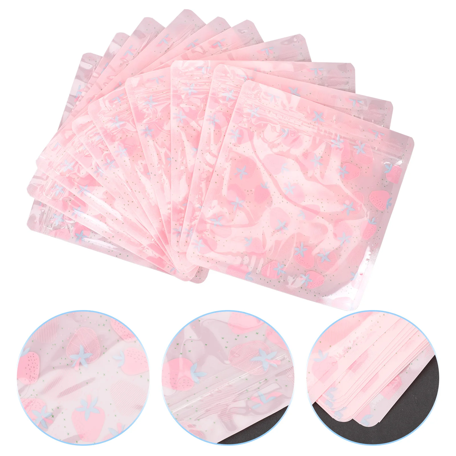 

10 Pcs Snack Bags Reusable Self Sealing Food Storage C y Biscuit Pink Packaging Resealable Safe Cartoon Baking Dry Fruits Nuts