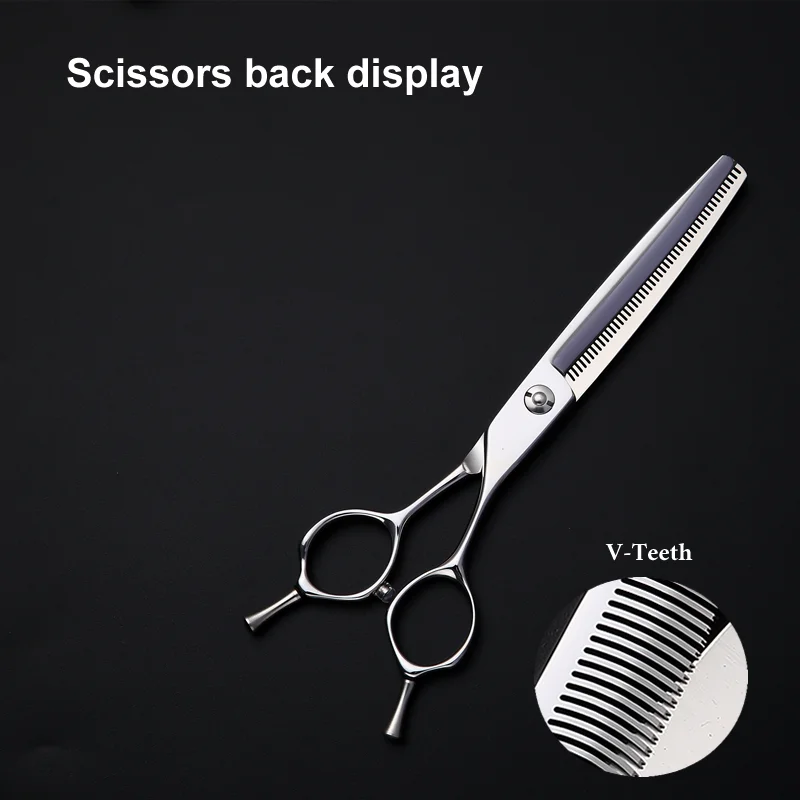 Crane JP VG10 Steel 6.5 Inch 48 Teeth Pet Dog Grooming Scissors Thinner Shears For Dogs Thinning Rate 35% Open Dentition