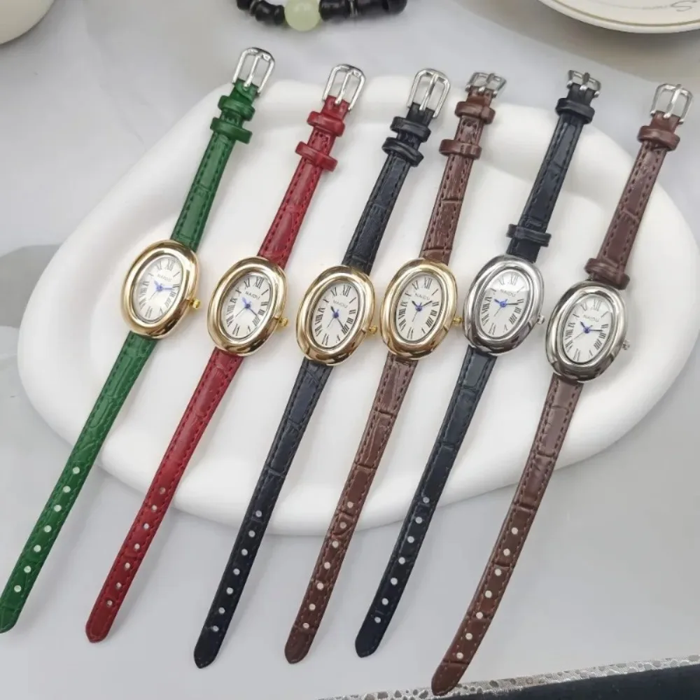 Vintage Oval Goose Egg Quartz Watch Fashion Luxury Leather Strap Women Wristwatch Ladies Dress Watches Gift Clock Relojes image 6