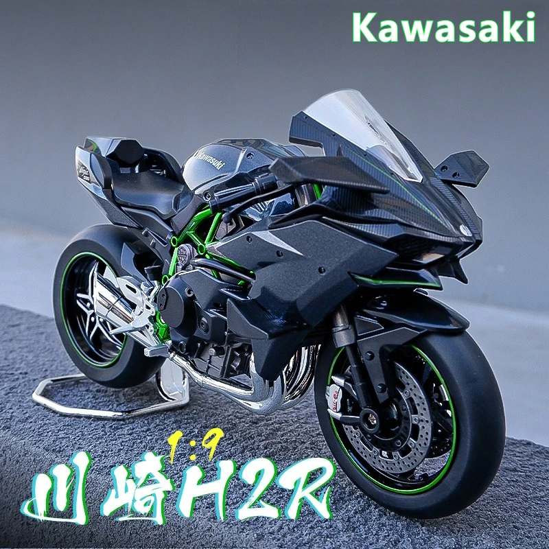 

1:9 Kawasaki Ninja H2 H2R Simulation Alloy Motorcycle Model Sound Light Diecast Car Kid Gift Toy Car Series Collection Display