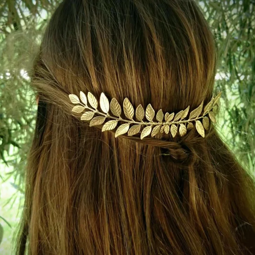 Luxury Metal Leaf Hair Combs For Women Wedding Bridal Hair Accessories Fashion Side Hair Clip Pins Bride Hair Decorate