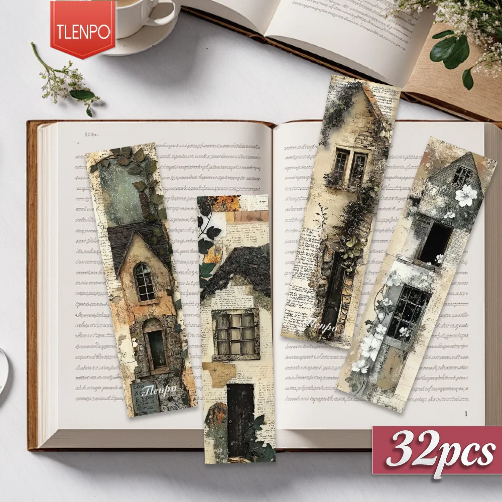 32pcs, Fairy House collage-style themed Bookmark, a loving gift for bookworms, friends, and teachers, DIY decorative page marker