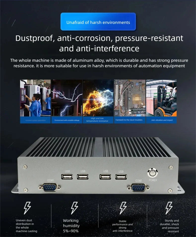 MeetNeng BPC-101 Industrial Mini PC Box with Intel J1900 4GB RAM 128G Storage Quad-core Processor Fanless Mini Computer New Used
