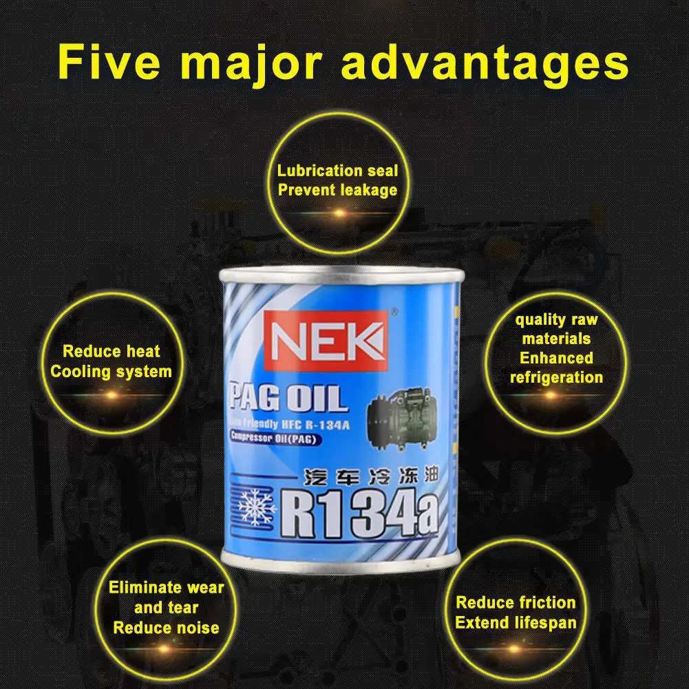 Compresseur d'huile de réfrigérant R134a pour automobile, système de climatisation A/C AC, accessoires de réfrigérant pour voiture et camion, 1 à 10 pièces