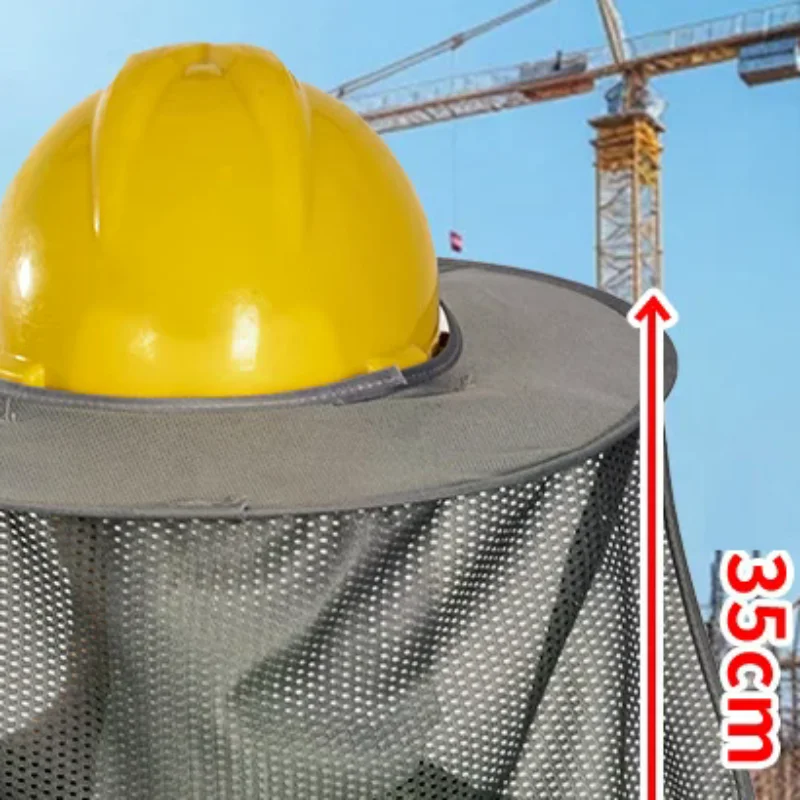 Summer Sun Shade Safety Helmet Neck Shield Helmets Reflective Stripe Safety Cap Hat For Construction Worker