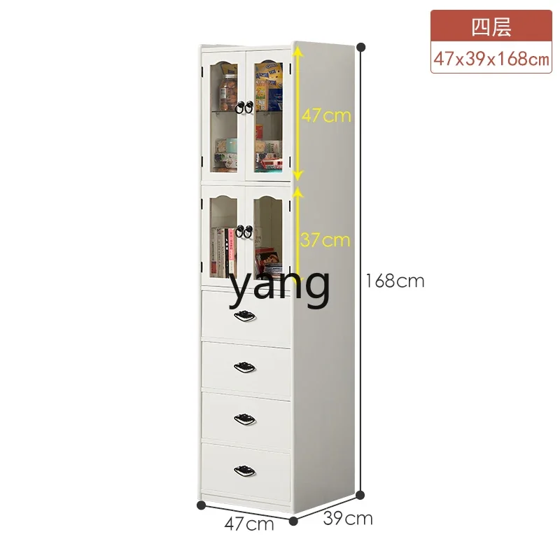Lhh solid wood simple clip gap storage cabinet narrow height vertical rack kitchen locker