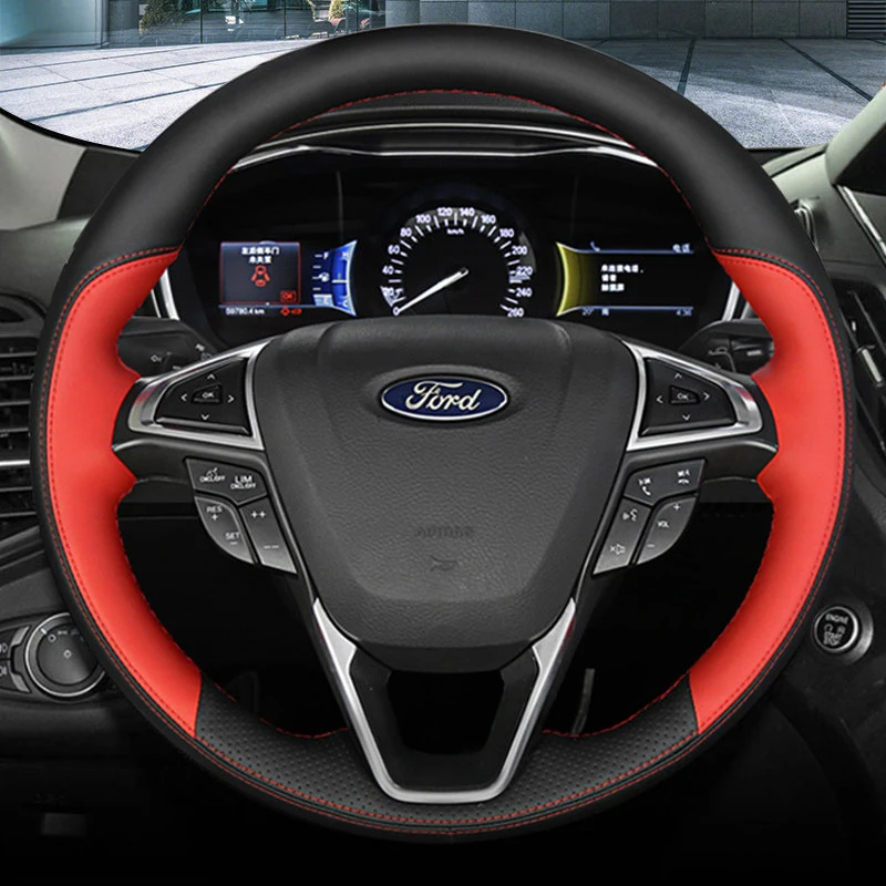 DIY Custom Microfiber Leather Car Steering Wheel Cover for Ford Fusion Mondeo 2013 2014 EDGE 2015 2016 Steering Wheel Wrap