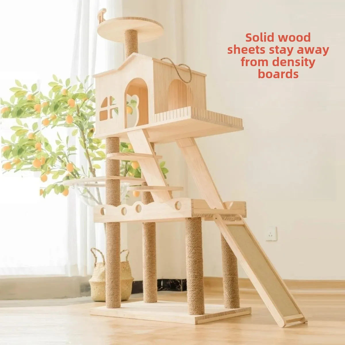 

Solid Wood Climbing Frame Space Capsule Multi-layer Jumping Platform Cat Nest Integrated Large Climbing Frame Scratching Column