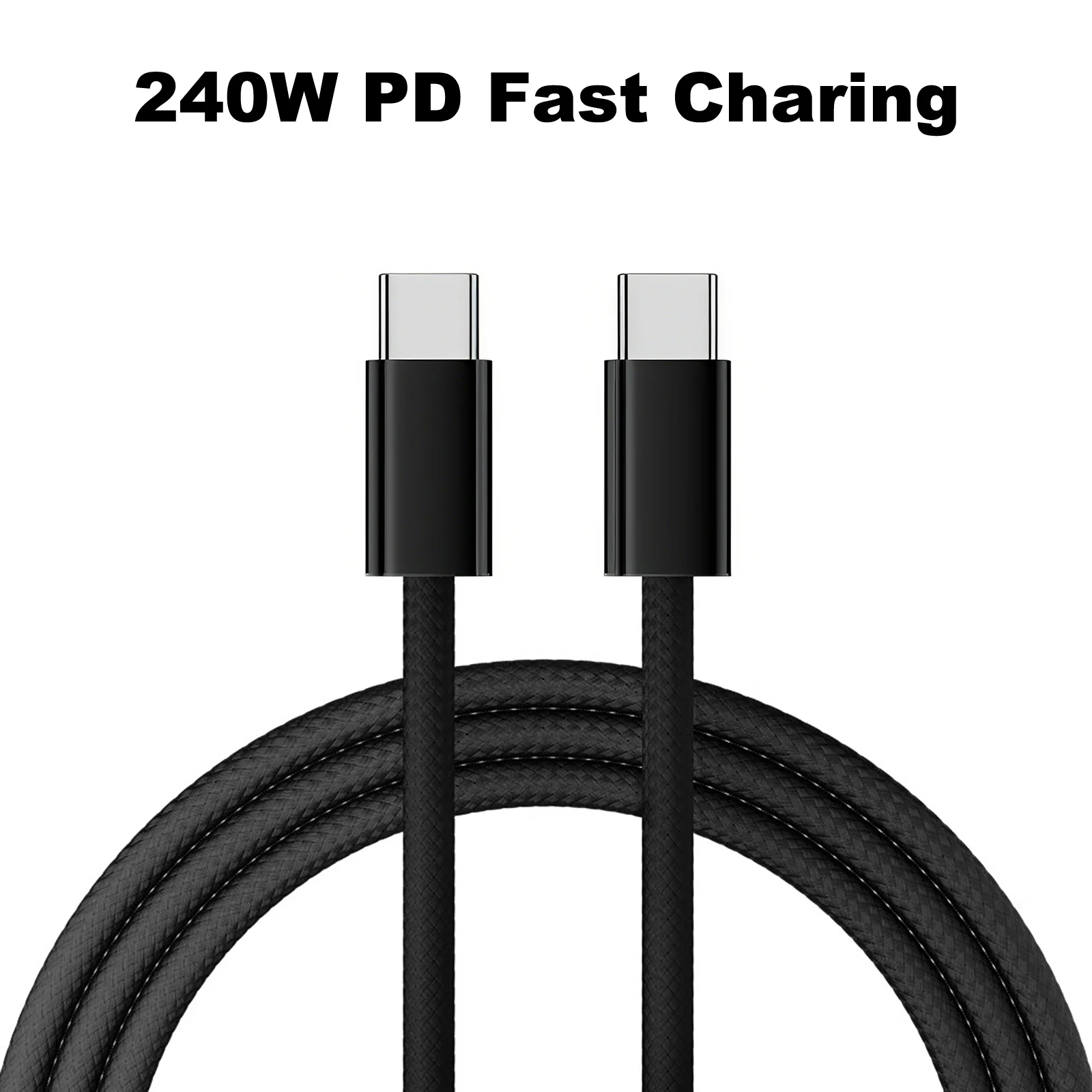 240W 5A USB C to USB C PD Fast Charging Cable,Braided Type C Phone Charger Cord for iPhone 17 16 Pro Max Samsung S25 S24 Laptops