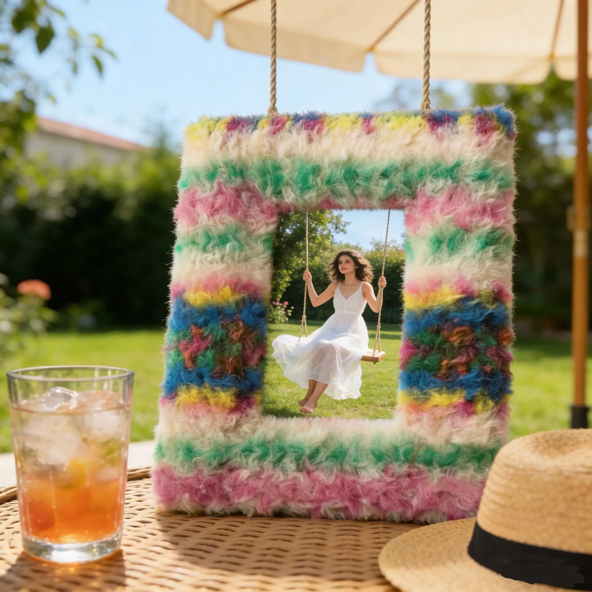6/7/8 Inch Color Plush Photo Frame, Density Board Pineapple-pattern Wooden Picture Frame, Fabric Photo Frame