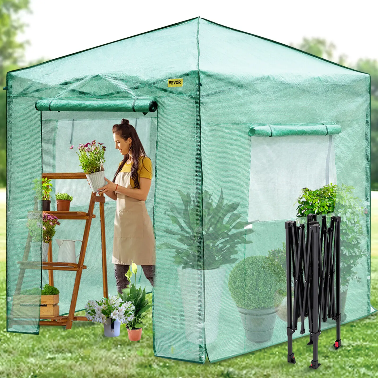 

Greenhouse 8' x 6' x 8' Portable Walk-in Hot Green House Tent Plant Garden